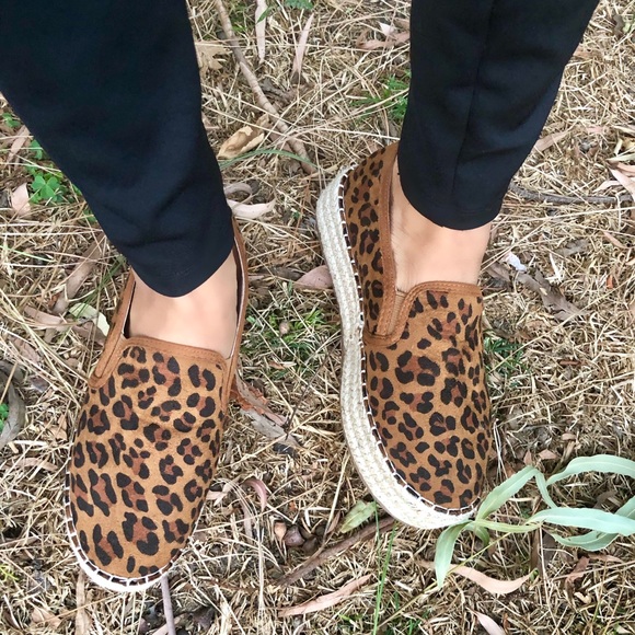 Vegan Leopard Animal Print Platform Espadrilles - Picture 6 of 6